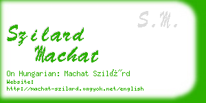 szilard machat business card